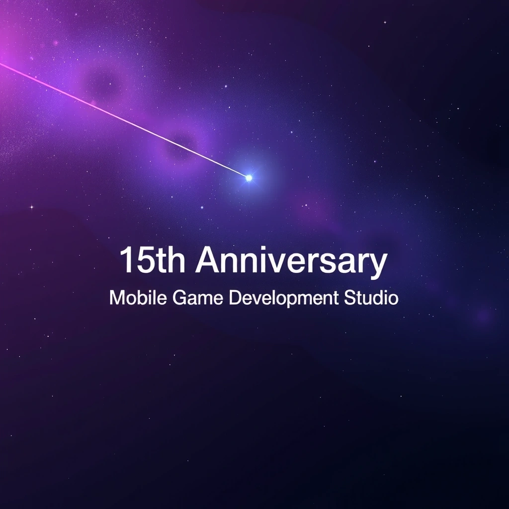 Anniversary celebration background with cosmic elements